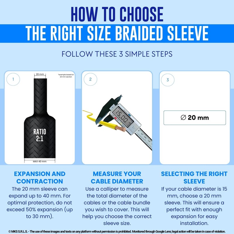 MarketConnect® Expandable Cable Sleeve, Diameter 20 mm, Length 10 m,