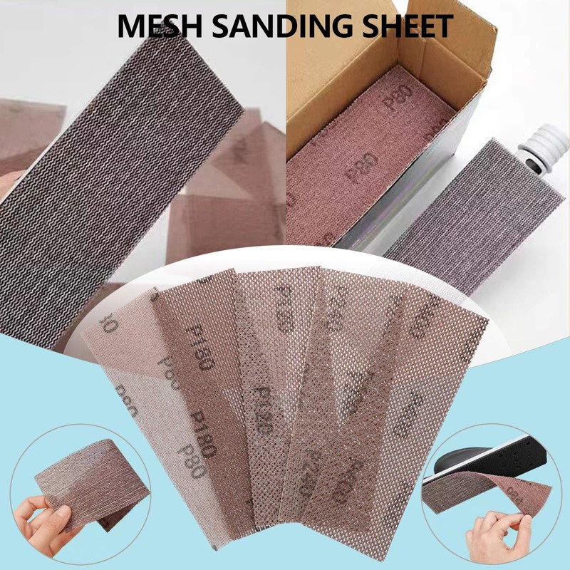SG Store 25pcs Mesh Sanding Sheets 70x198mm Mesh Hook and