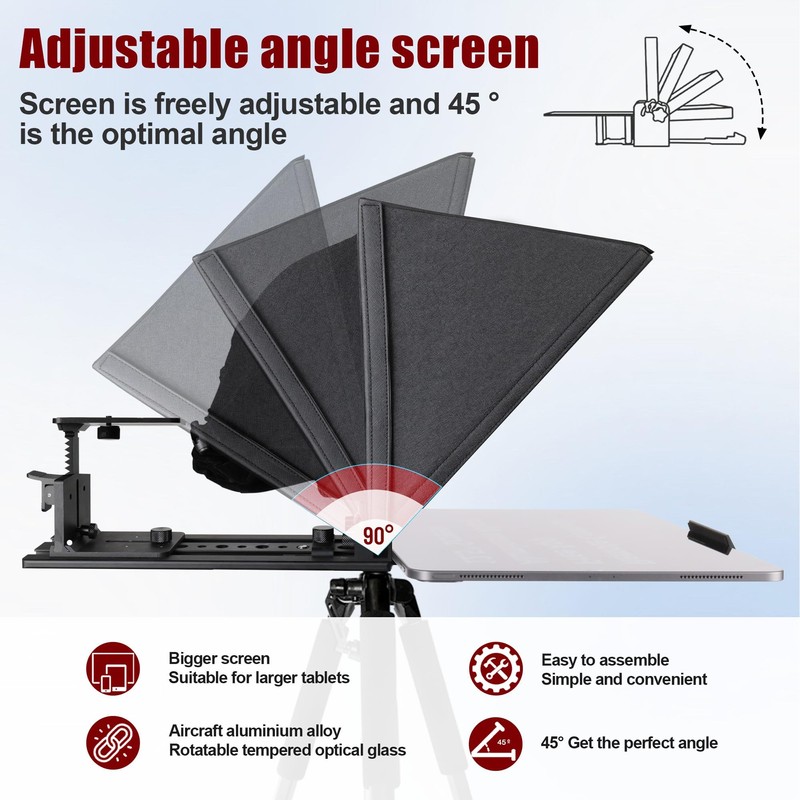 GEIMRSY i7 /14-inch teleprompter with Remote Control, Adjustable Camera mounting