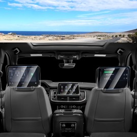 Canvcle 3PCS Screen Protector for 2021-2025 Chevy Tahoe/Suburban/GMC Yukon 10.2 Inch Navigation and 12.6 Inch Rear Seat Touch Screen, 9H Tempered Glass Radio Display Screen Cover Protective Film