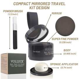 VOLLUCK VOLLUCK Root Touch Up Hair Powder Root Cover Up Hairline Shadow Powder Stick, Root Touch Up for Thinning Hair for Women and Men, Bald Spots, Eyebrows, Beard Line, Dark-Brown