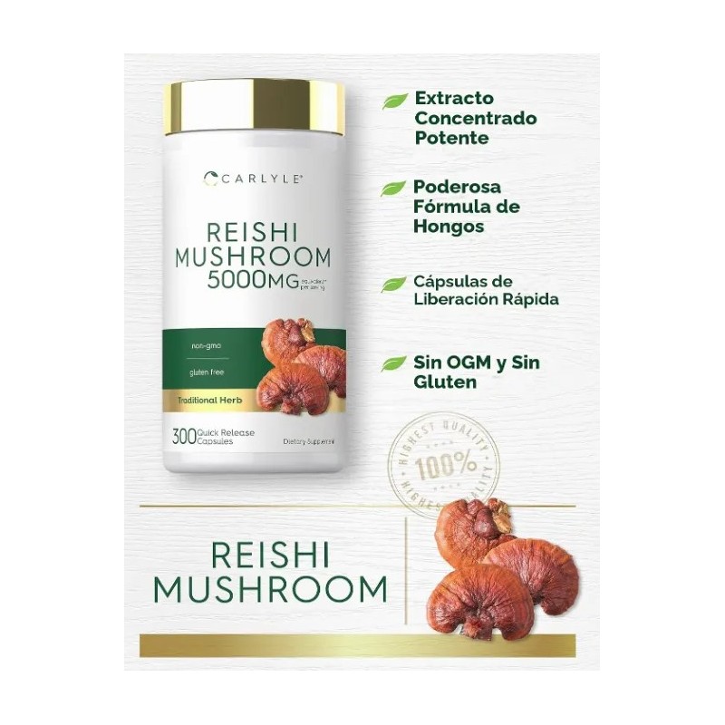Carlyle Hongo Reishi 5000 Mg Con 300 Capsulas Hecho En