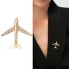Airplane Brooch Pin for Women Men Crystal Aircraft Lapel Pin