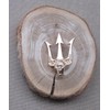 Gold Plated Steel Trident Style Poseidon Brooch Pin 5cm x