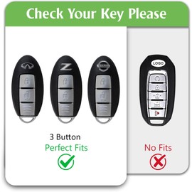 WORCAS Premium Soft TPU Key Case Cover Compatible with Nissan Altima Sentra Rogue Armada Pathfinder Versa Keyless Smart Key-3uttons (Gold-Green)