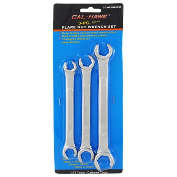 3-pc Metric Flare Nut Wrench Set