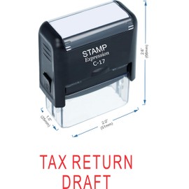 stampexpression - Tax Return Draft Office Self Inking Rubber Stamp - Red Ink (A-50068)