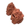 Okinawa Souvenir Shisa Figurine Mini Entrance Pair Unglazed Play Shisa