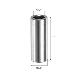 QUARKZMAN Stainless Steel Spacers 1/4 Inch Bore x 3/8 Inch AD x 1 Inch Length Screw Spacer Bushing Smooth Surface Round Metal Spacer for 1/4 Screws Bolts and Rods Pack of 10