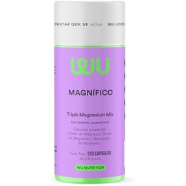 WU Nutrition MAGNIFICO - Triple Mezcla de Magnesio Citrato, Óxido y Gluconato - Alta Absorción y Biodisponibilidad - 120 Cápsulas (Rinde 4 Meses) -