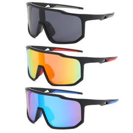 3 Pcs Cycling Glasses Mens Womens, Running Sunglasses, UV400 Protection Sport Sunglasses for Adult Outdoor