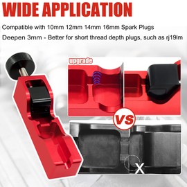 Herramienta universal para huecos de bujía con medidor de espesor para bujías rj19lm de 10 mm, 12 mm, 14 mm, 16 mm, herramienta para huecos de bujía (rojo)