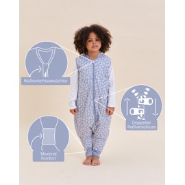 molis&co Baby Sleeping Bag with Feet, 2.5 TOG, All-Year Sleeping Bag, Baby Sleeping Bag with Legs, 100% Cotton (Oeko-Tex 100), Premium Quality Winter Sleeping Bag, Blue Garden (60 cm)