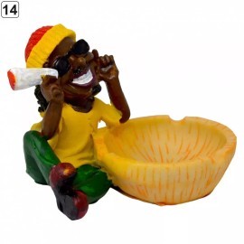 Rasta Resin Jamaican Man Polyresin Ashtrays Samll Size