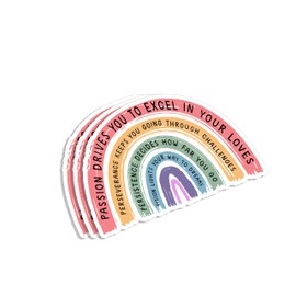 (3pcs) Passion Drives You to Excel in Your Loves Vision Lights Your Way to Dreams Sticker Motivational Quotes Inspirational Vinyl Decal for Tumbler Laptop Water Bottles Phone Book -Size 3x2