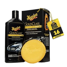 MEGUIAR'S G7016 Gold Class Carnauba Plus Premium Kit de Cera líquida – Incluye Botella de 16 onzas y Almohadilla aplicadora