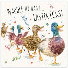 Twizler Funny Easter Card - Duck Waddle - Happy Easter Cards for Mum Dad Nan Grandad - Humour Greetings for Son Daughter Grandson Granddaughter Friend