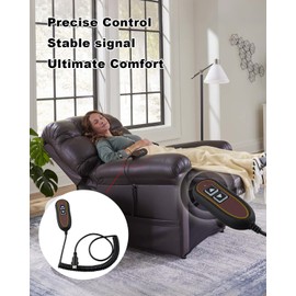 TIKSCIENCE 2 Button Power Recliner Remote Fit for Golden Technologies Lift Chairs PR200 PR355 PR401 PR50 Replace ZK1200-HC, 5 Pin Hand Control Switch with USB and Backlight