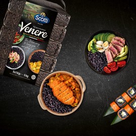 Black Rice, Venere, Product of Italy, All Natural, Non-GMO, Gluten-Free, Riso Scotti (Black Rice 11 lbs (5 x 1kg))