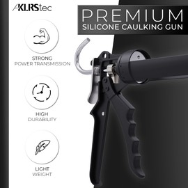 KLRStec Premium Caulking Gun - Metal Silicone Gun for jointing with all common 310ml / 10oz sealant and adhesive cartridges