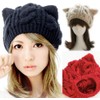 lunar.maria Warm Knit Hat with Ears, Beret, Knit Hat, Women's,