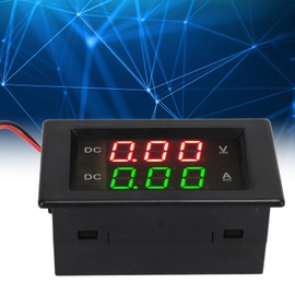 Dual LED Display, Voltmeter YB4835VA DC 0 to 300V 50A Current Waterproof Interference Resistant Voltage Ammeter