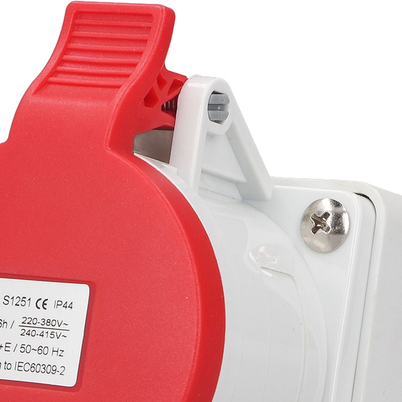 Industrial Connector Socket 32A 3P+N+E IP44 Waterproof Dustproof Surface Mounted