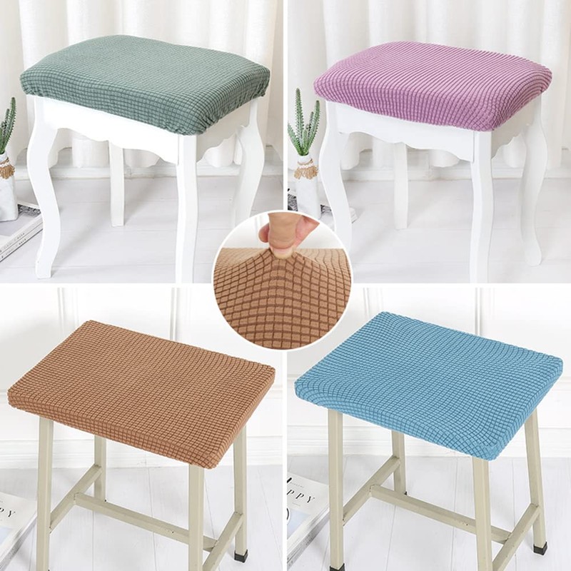 HuaLiSiJi Set of 2 Stool Covers Round Stool Cover Stretch