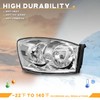 WEELMOTO Headlight Assembly for 2006-2008 Dodge Ram 1500/2500/3500; 2009 Ram