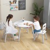 Costzon Kids Table and Chair Set, White Wooden Activity Table