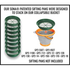 SE 10L Collapsible Bucket with Stand - Lightweight, Portable, 30LB Capacity, Easy Assembly, Ideal for Outdoor, Camping, Gardening - Includes Mesh Storage Bag - Compatible with SE Sifting Pans