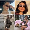 FSMILING 2/4 Retro Oval Sunglasses Women's Vintange Slim Skinny Trendy