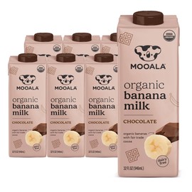 Mooala – Organic Chocolate Bananamilk, 32 fl oz (Pack of 6) – Shelf-Stable, Non-Dairy, Nut-Free, Gluten-Free, Plant-Based Beverage