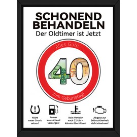 kiimiipa 40th Birthday Man Woman, Gift 40th Birthday Man Creative Money Gifts Picture Frame, Gifts for 40th Birthday Woman, 40th Birthday Decoration, Anniversary Commemoration Money Gift (40)