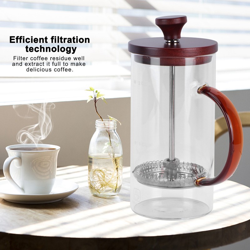 Coffee Press Pot 400ml High Borosilicate Glass Coffee Brewer Maker
