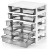 DEAYOU 5 Drawer Desktop Storage Bin Unit, Small Plastic Organizer,