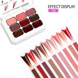 AOBOO Ombre Gel Glitter Set Nails Gradient Design 9 Colors With 100pPCS Nail Sponges & Grabbing Pen High Color Rendering And Quick Drying Ombre Nails Polish Art Nail Supplies (9)