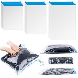 Compression Bags for Travel, 10 PCS Space Saver Bags, Hand Roll Vacuum Packing Bags for Travel, No Vacuum Needed, (3 Large, 3 Medium, 4 Small), Clothing, Luggage, Home Organizers Storage Bags