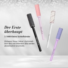 MelodySusie Pack of 50 Nail Drill Bits Small Sanding Bands with 3.1 mm Mandrel Bit, 120 Medium Grit Nail File for Acrylic Nails Gel Manicure and Pedicure Zebra