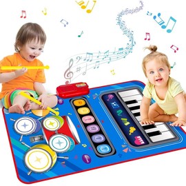 Baby Musical Mat,Baby Toys for 1 Year Old, Baby Musical Piano Mat Toddler Toys, 2 in 1 Piano Drum Babies Play Mat - Infant Music Toy 12-18 Months Babies Birthday Gifts for 1 2 3 Year Old Boys Girls