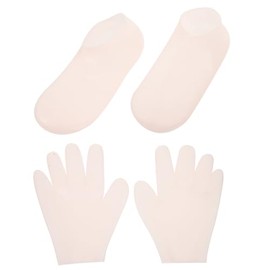 minkissy Calcetines y Guantes De Silicona Hidratantes Para Pies y Manos Secos, Talla Única, Función Renovadora y Exfoliante, Para Mujer, Uso Diario y Spa Casa