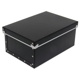 Adachi Paper Storage Case, Hard Pulp Box, Lid Type (W x D x H): 10.0 x 14.2 x 6.3 inches (25.5 x 36 x 16 cm), PBF-811, Black
