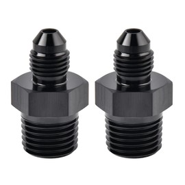 EVIL ENERGY 3AN Male Flare to 1/4" NPT Pipe Fitting Adapter Aluminum Straight Black 2PCS