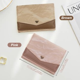 MultiValue Ladies Purse Wallet, Multi-Functional Woman Card Wallet Leather Ladies Credit Card Wallet with Snap Closure Woman Wallet with ID Card Window for Cards Coin (Pink)