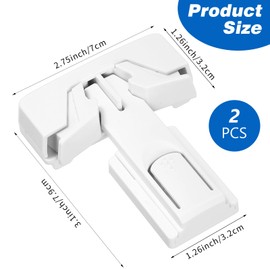 2 Pcs Refrigerator Fridge Freezer Door Lock for Kids White Child Proof Refrigerator Lock to Keep Door Closed for Toddlers Baby Kid PetsNo Drill Installatio 3.35 × 2.76 × 0.87 Inches ABS Plastic