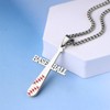 Cupimatch Men's Baseball Cross Necklace: Stainless Steel Pendant Boys' Baseball