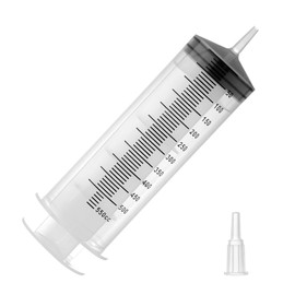 500ml Large Syringes, Individually Sterile Sealed Plastic Syringe for Liquid, Scientific Labs, Measurement, Pet Feeding ,Ink Refilling ,Oil or Glue Applicator(1 Pack)