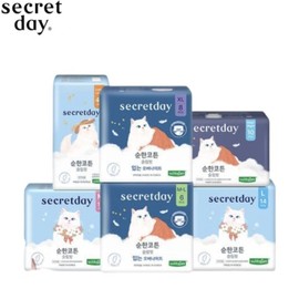 SECRET DAY Mild Cotton Slimfit Sanitary Pad Medium 16p/Large 14p/Long Liner 40P/Overnight 10p, Type:Large 14p