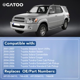 Front Left Driver Side Door Lock Latch Actuator Fit for Toyota Sequoia Tundra Avalon Solara 1999 2000 2001 2002 2003 2004 2005 2006 2007 Power Motor Assembly, Replaces 69120-06010