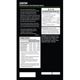 Emerald Harvest 723876 Grow 6 Gallon/22.7 Liter (1/Cs) fertilizers, 22.7 L, Natural